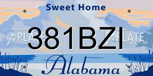 381BZI Alabama License Plate