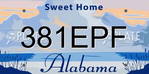 381EPF Alabama License Plate