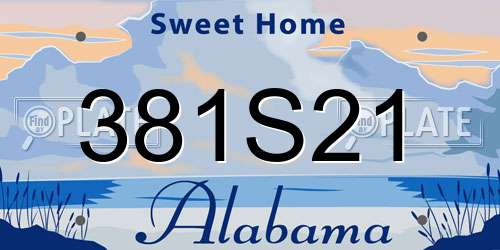 381S21 Alabama License Plate