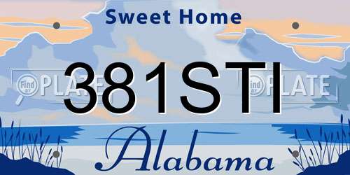 381STI Alabama License Plate