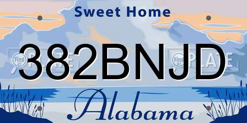 382BNJD Alabama License Plate