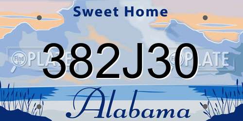 382J30 Alabama License Plate