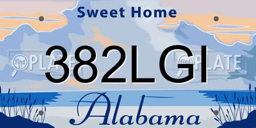 382LGI Alabama License Plate