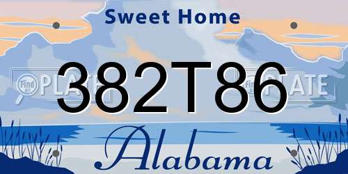 382T86 Alabama License Plate