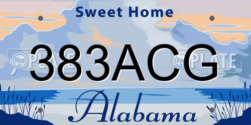 383ACG Alabama License Plate