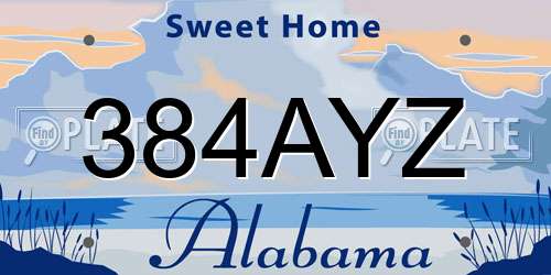 384AYZ Alabama License Plate