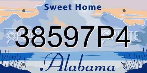 38597P4 Alabama License Plate