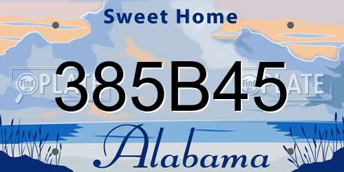 385B45 Alabama License Plate