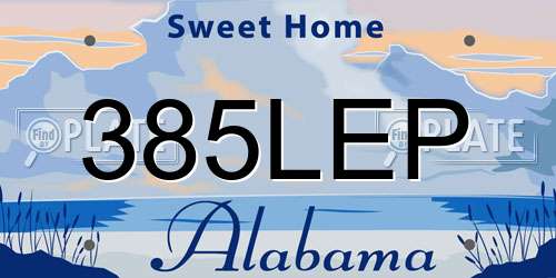 385LEP Alabama License Plate