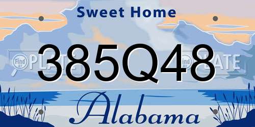 385Q48 Alabama License Plate