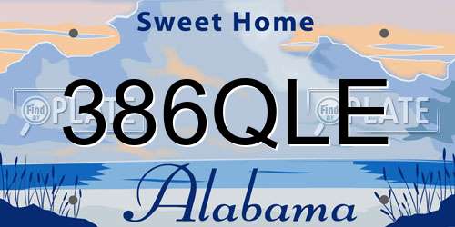 386QLE Alabama License Plate