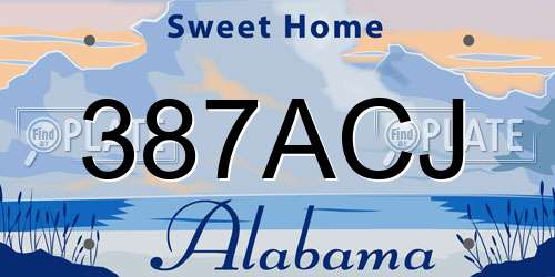 387ACJ Alabama License Plate