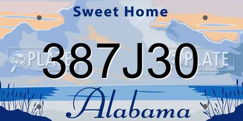 387J30 Alabama License Plate