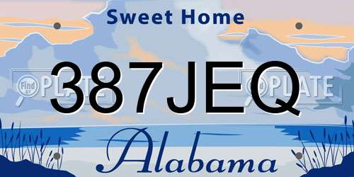 387JEQ Alabama License Plate