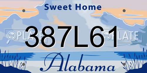 387L61 Alabama License Plate