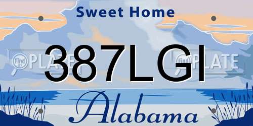 387LGI Alabama License Plate
