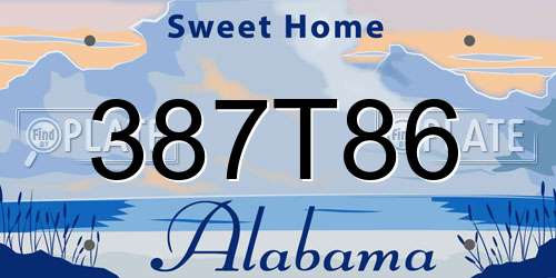 387T86 Alabama License Plate
