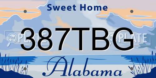 387TBG Alabama License Plate