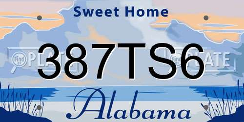387TS6 Alabama License Plate