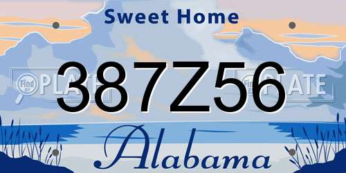 387Z56 Alabama License Plate