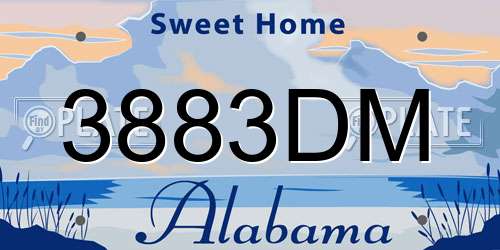3883DM Alabama License Plate