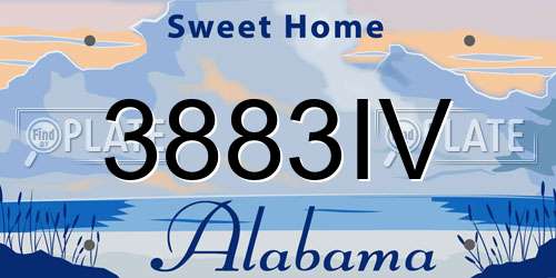 3883IV Alabama License Plate