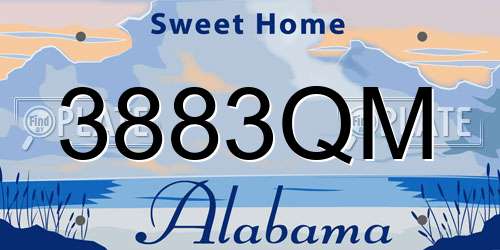 3883QM Alabama License Plate