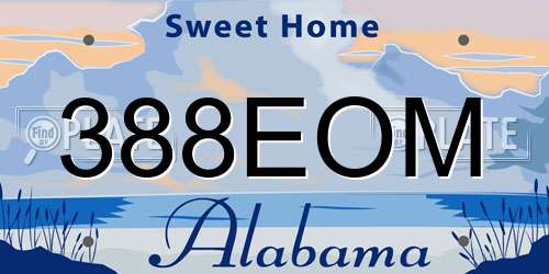 388EOM Alabama License Plate