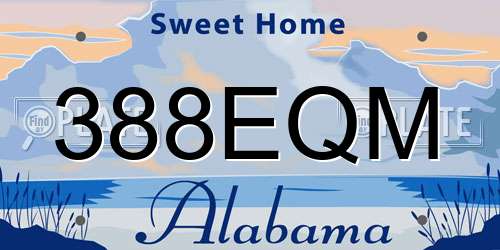 388EQM Alabama License Plate