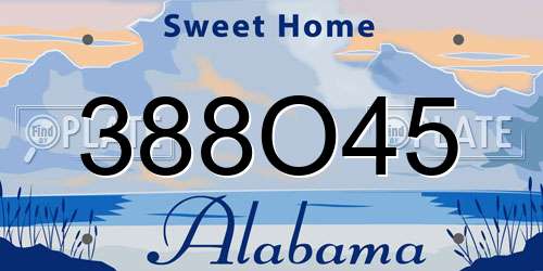 388O45 Alabama License Plate