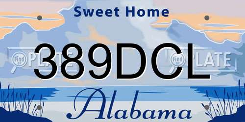 389DCL Alabama License Plate