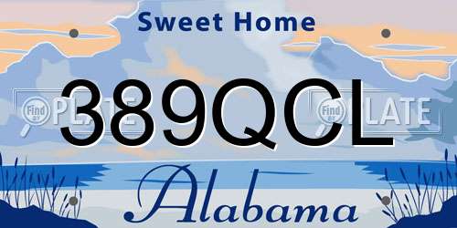 389QCL Alabama License Plate