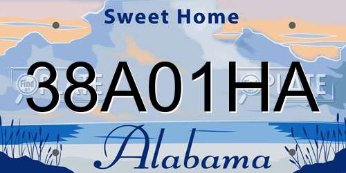 38A01HA Alabama License Plate