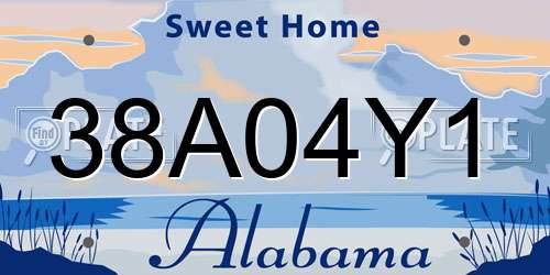38A04Y1 Alabama License Plate