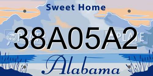 38A05A2 Alabama License Plate
