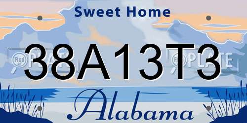 38A13T3 Alabama License Plate