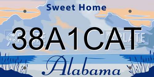 38A1CAT Alabama License Plate