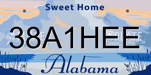 38A1HEE Alabama License Plate