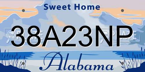 38A23NP Alabama License Plate