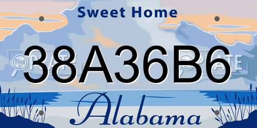 38A36B6 Alabama License Plate