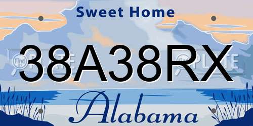 38A38RX Alabama License Plate