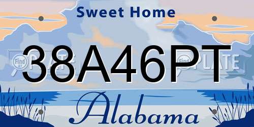 38A46PT Alabama License Plate