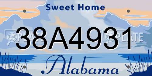 38A4931 Alabama License Plate