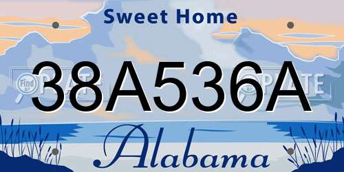 38A536A Alabama License Plate