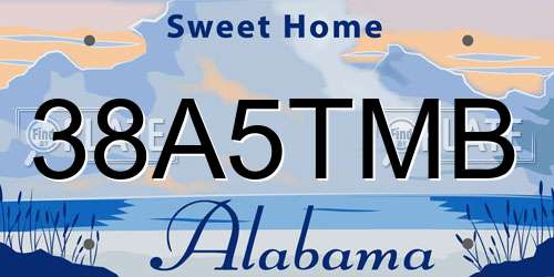 38A5TMB Alabama License Plate