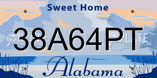 38A64PT Alabama License Plate