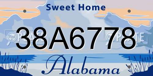 38A6778 Alabama License Plate