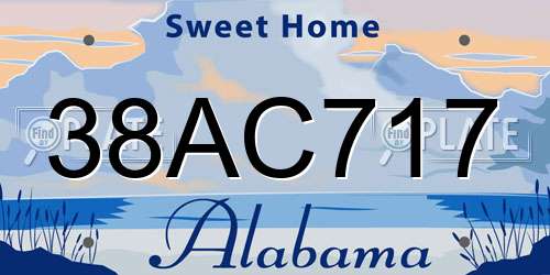 38AC717 Alabama License Plate