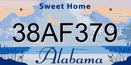 38AF379 Alabama License Plate