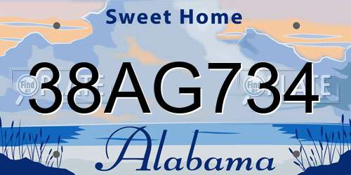 38AG734 Alabama License Plate